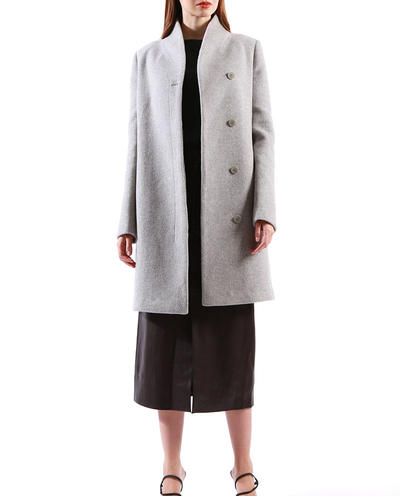 Womens Stand Collar Wool Winter Blend Coat   Wholesale