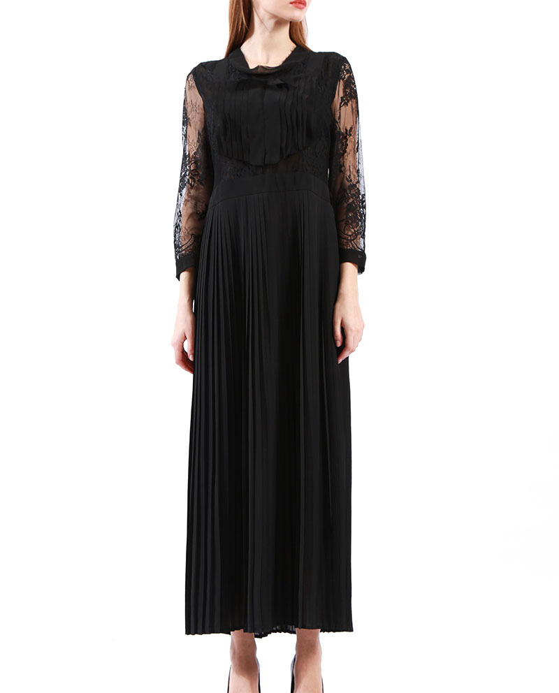 Lace Dresses for Women Modest Formal  Pleated Dress Wholesale