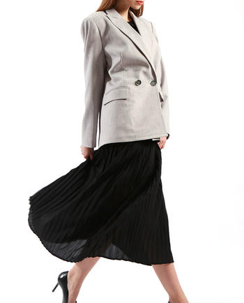 Ladies Grey Jacket Easy Textured Woven Longline Blazer on Sale