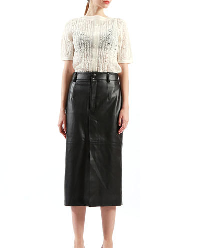 Ladies Office Skirt PU Long Leather Skirts Fashion Style on Sale